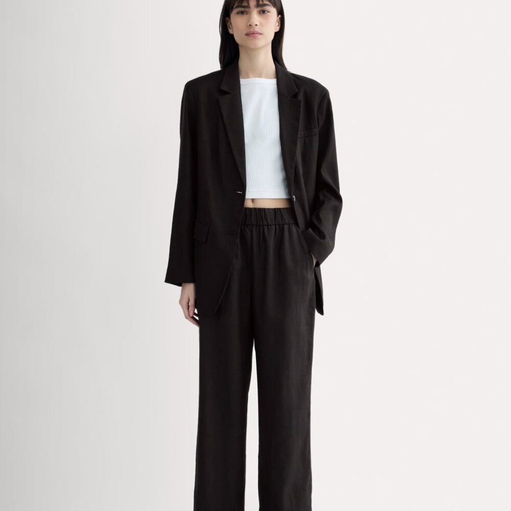 NWT Classic Everlane Women's Linen Easy Pant in Black, Size Extra Small